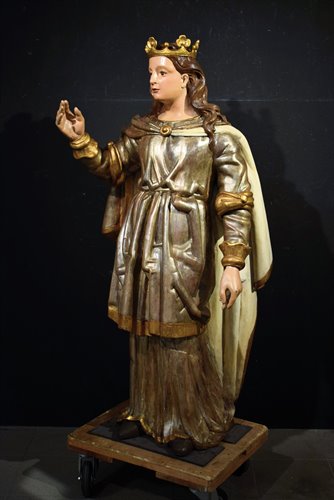  "Vergine Incoronata"  scultura lignea policroma e argentata